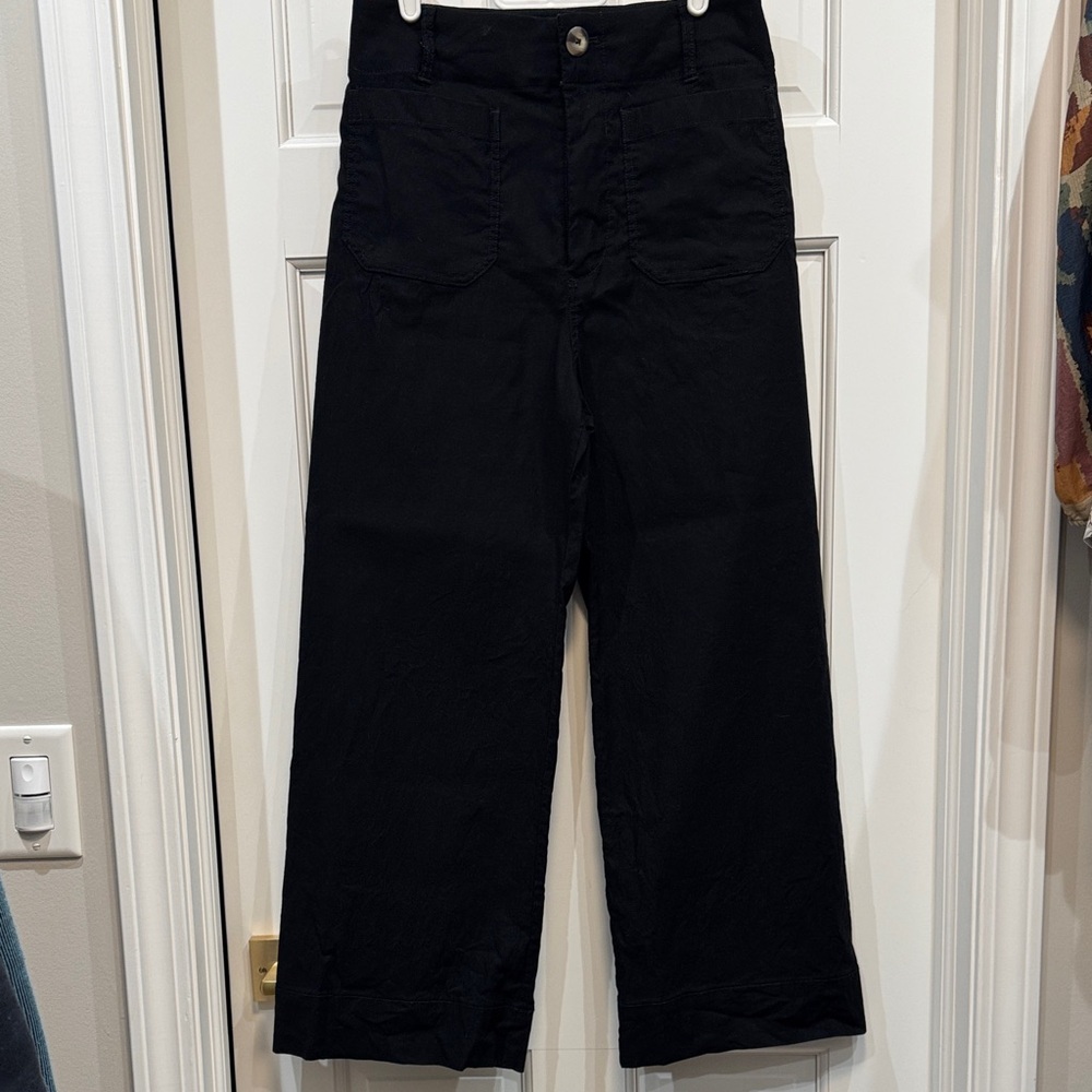 Anthropologie Maeve Colette Wide Leg cropped hem trouser